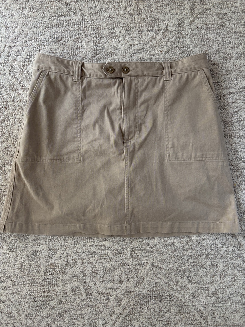 Lands' End Tan Cotton A-Line Skirt